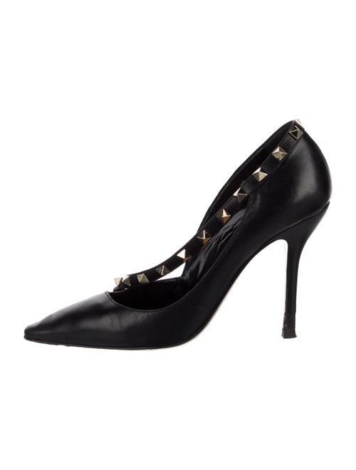 Valentino Rockstud Accents Leather Pumps