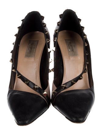Valentino Rockstud Accents Leather Pumps