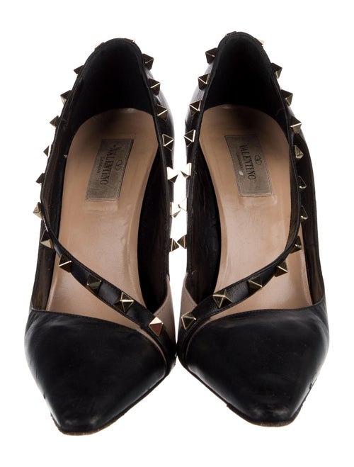 Valentino Rockstud Accents Leather Pumps