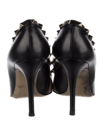 Valentino Rockstud Accents Leather Pumps