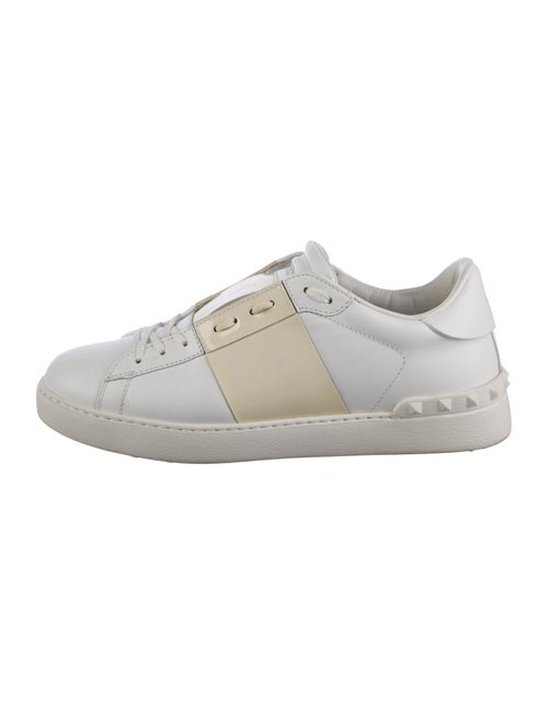 Valentino Rockstud Accents Leather Sneakers