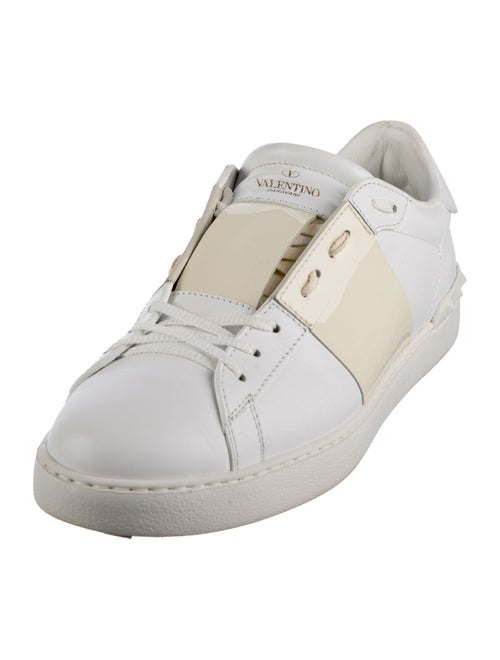 Valentino Rockstud Accents Leather Sneakers
