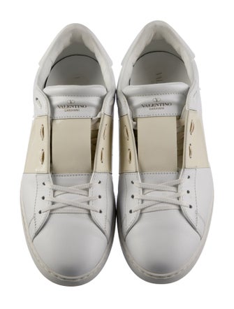 Valentino Rockstud Accents Leather Sneakers