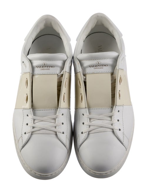 Valentino Rockstud Accents Leather Sneakers