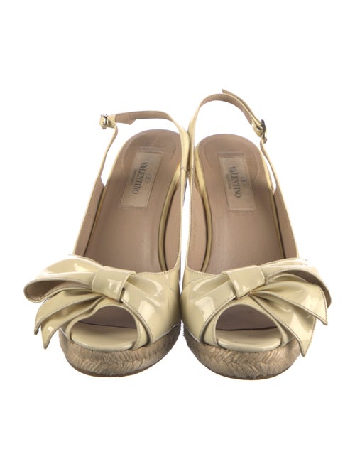 Valentino Patent Leather Bow Accents Espadrilles