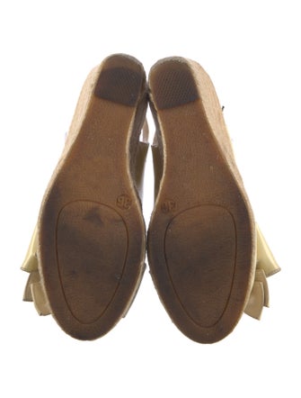 Valentino Patent Leather Bow Accents Espadrilles