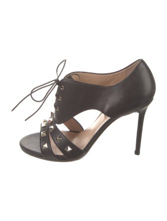 Valentino Rockstud Accents Leather Sandals