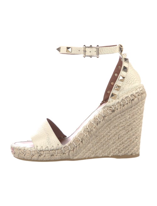 Valentino Rockstud Accents Leather Espadrilles