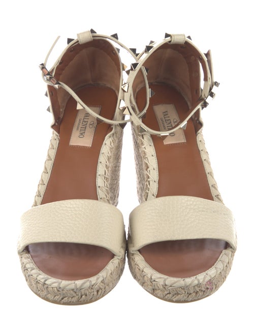 Valentino Rockstud Accents Leather Espadrilles