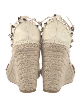 Valentino Rockstud Accents Leather Espadrilles