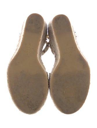 Valentino Rockstud Accents Leather Espadrilles