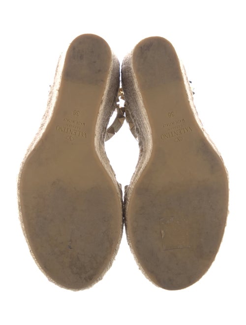Valentino Rockstud Accents Leather Espadrilles