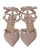 Valentino Rockstud Accents Leather T-Strap Pumps