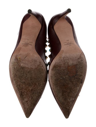 Valentino Rockstud Accents Leather Pumps
