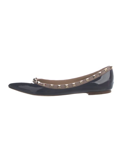Valentino Rockstud Accents Patent Leather Ballet Flats