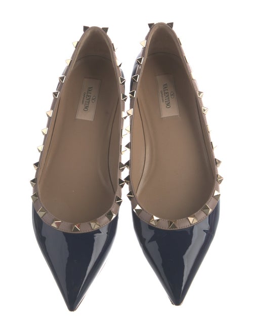 Valentino Rockstud Accents Patent Leather Ballet Flats