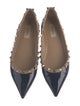 Valentino Rockstud Accents Patent Leather Ballet Flats
