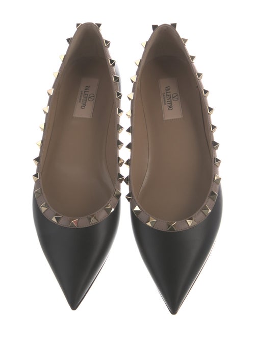 Valentino Rockstud Accents Leather Ballet Flats