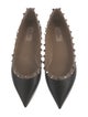 Valentino Rockstud Accents Leather Ballet Flats