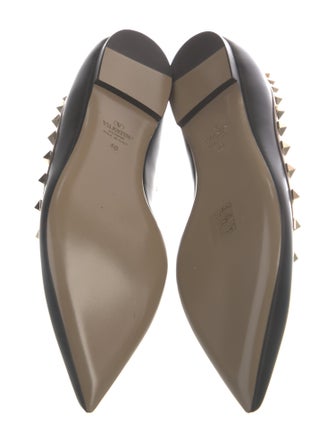 Valentino Rockstud Accents Leather Ballet Flats