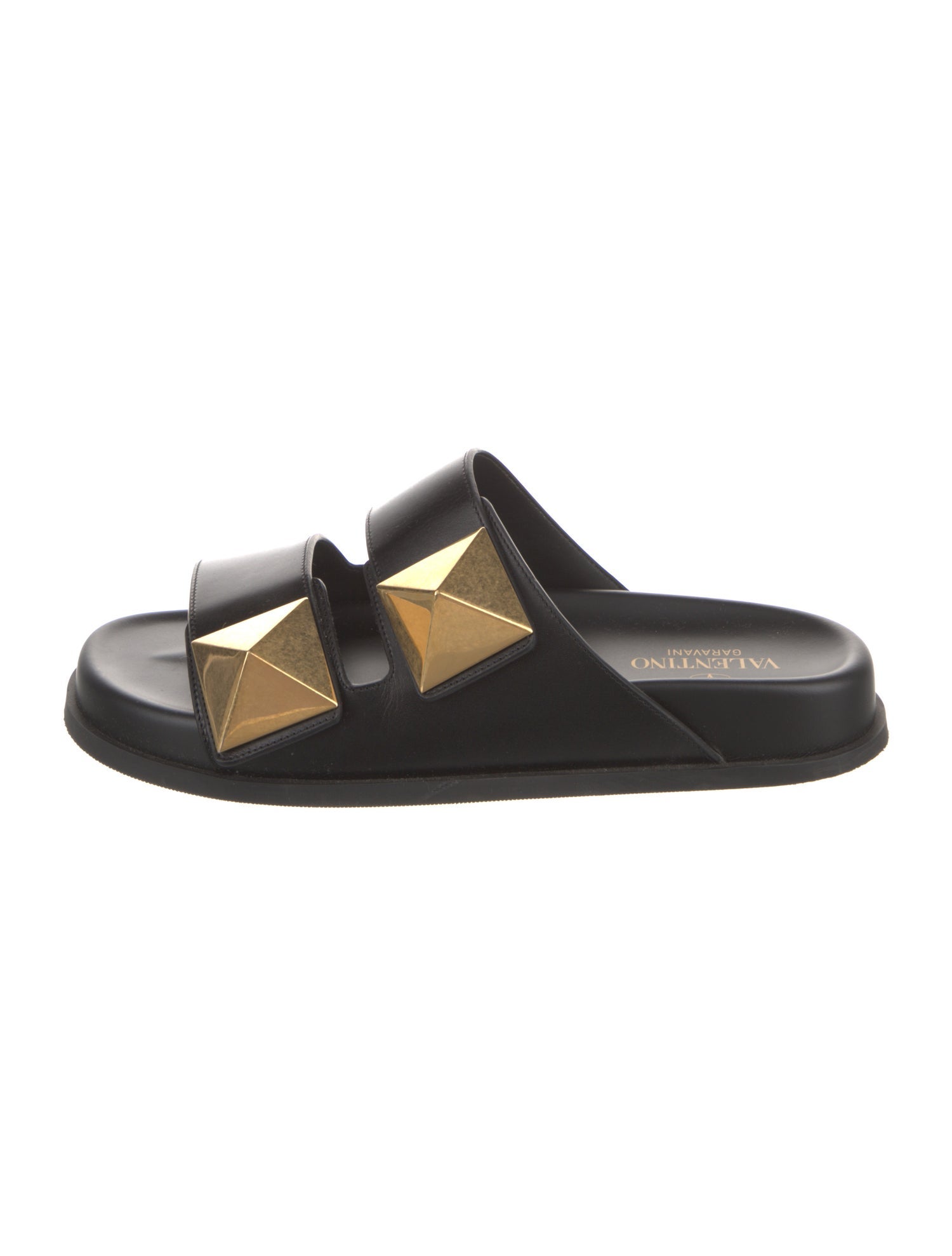 Valentino Rockstud Accents Leather Mules