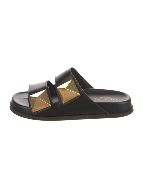 Valentino Rockstud Accents Leather Mules