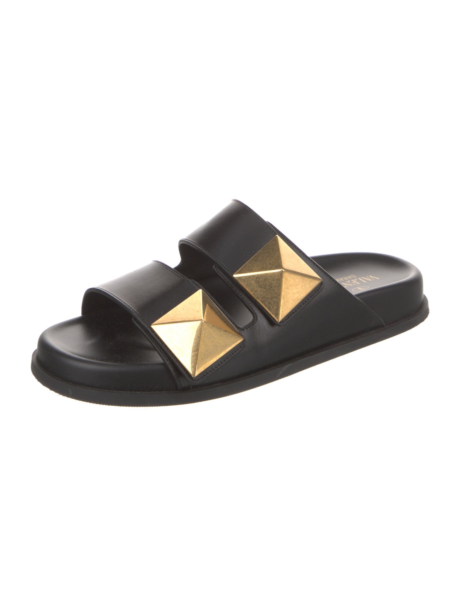 Valentino Rockstud Accents Leather Mules