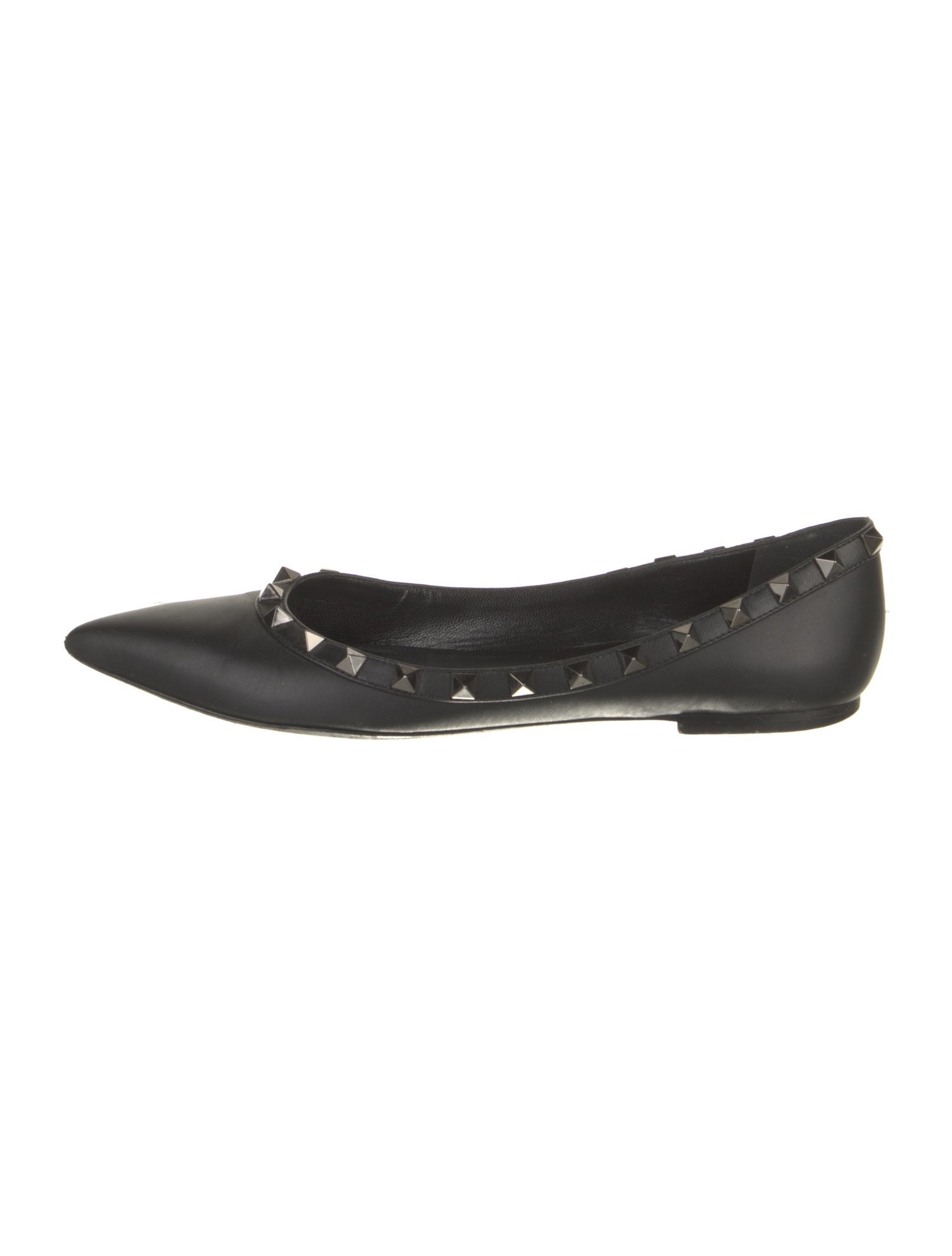 Valentino Rockstud Accents Leather Ballet Flats