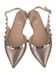 Valentino Rockstud Accents Leather Slingback Flats