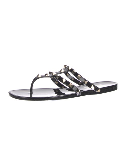 Valentino Rockstud Accents Rubber Slides