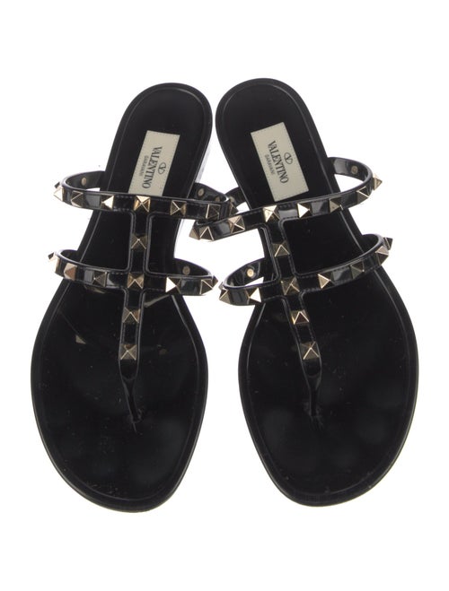 Valentino Rockstud Accents Rubber Slides