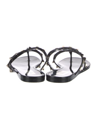 Valentino Rockstud Accents Rubber Slides