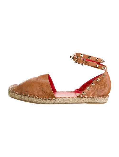 Valentino Rockstud Accents Leather Espadrilles