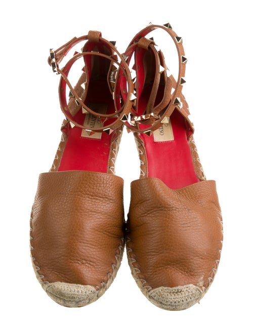Valentino Rockstud Accents Leather Espadrilles