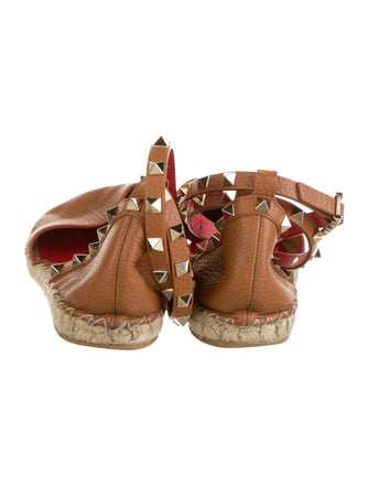 Valentino Rockstud Accents Leather Espadrilles