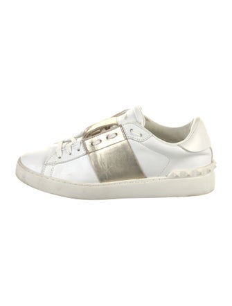 Valentino Rockstud Accents Leather Sneakers