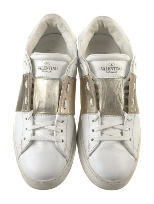 Valentino Rockstud Accents Leather Sneakers