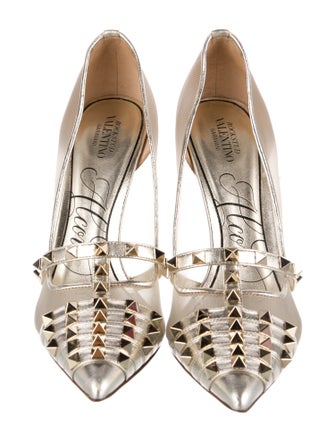 Valentino Rockstud Accents Mesh Pumps