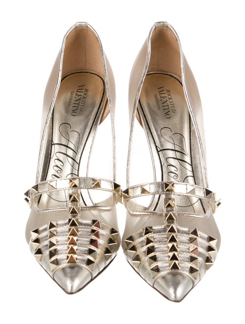 Valentino Rockstud Accents Mesh Pumps