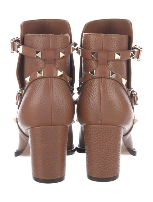Valentino Rockstud Accents Leather Moto Boots
