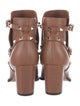 Valentino Rockstud Accents Leather Moto Boots