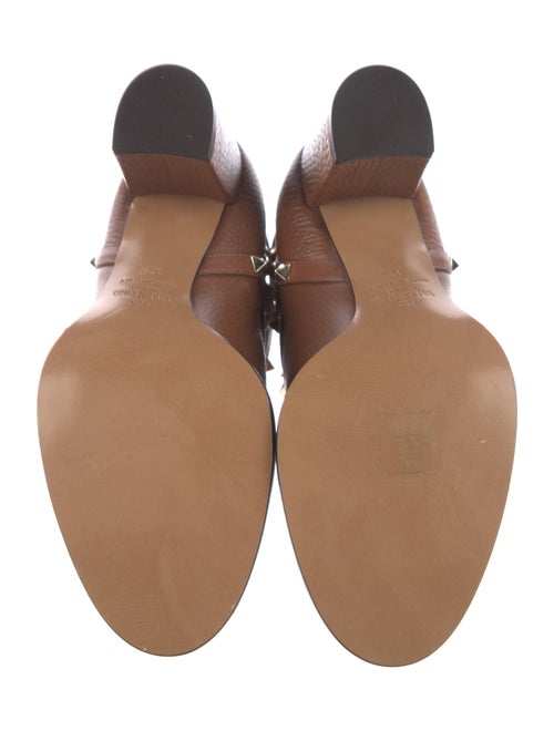 Valentino Rockstud Accents Leather Moto Boots