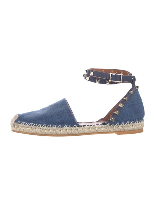 Valentino Rockstud Accents Denim Espadrilles