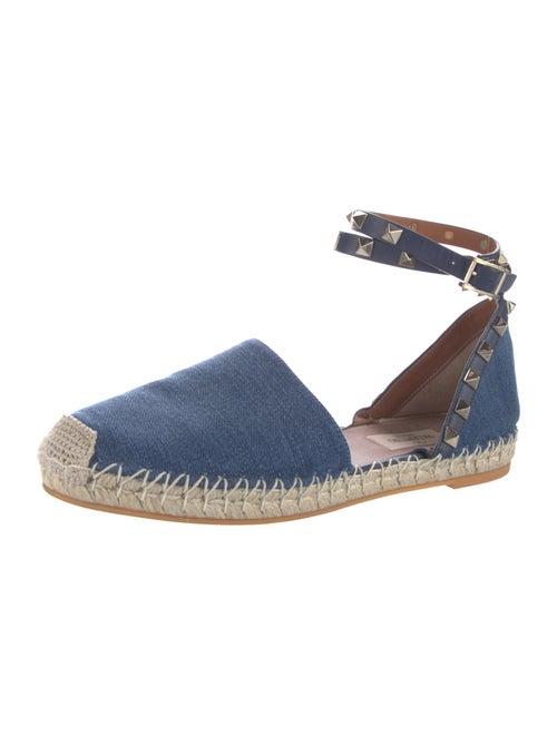 Valentino Rockstud Accents Denim Espadrilles
