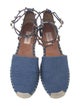 Valentino Rockstud Accents Denim Espadrilles
