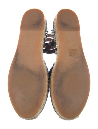 Valentino Rockstud Accents Denim Espadrilles