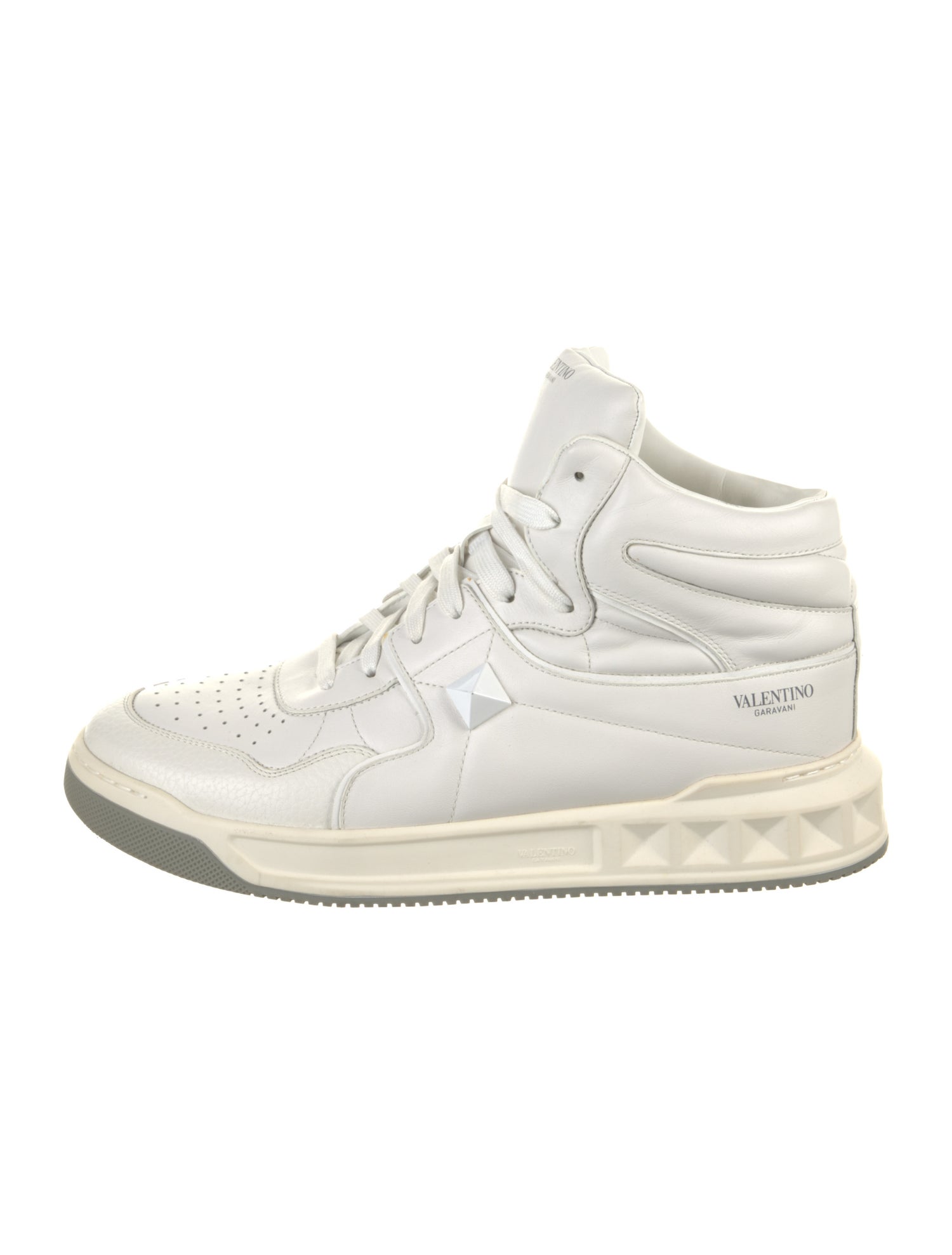 Valentino Rockstud Accents Leather Sneakers