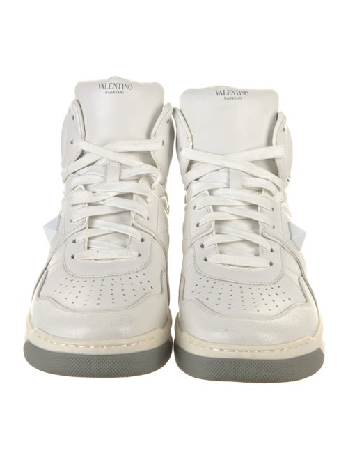 Valentino Rockstud Accents Leather Sneakers