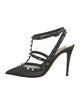 Valentino Rockstud Accents Leather T-Strap Pumps