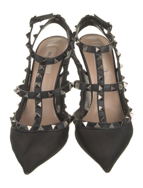 Valentino Rockstud Accents Leather T-Strap Pumps